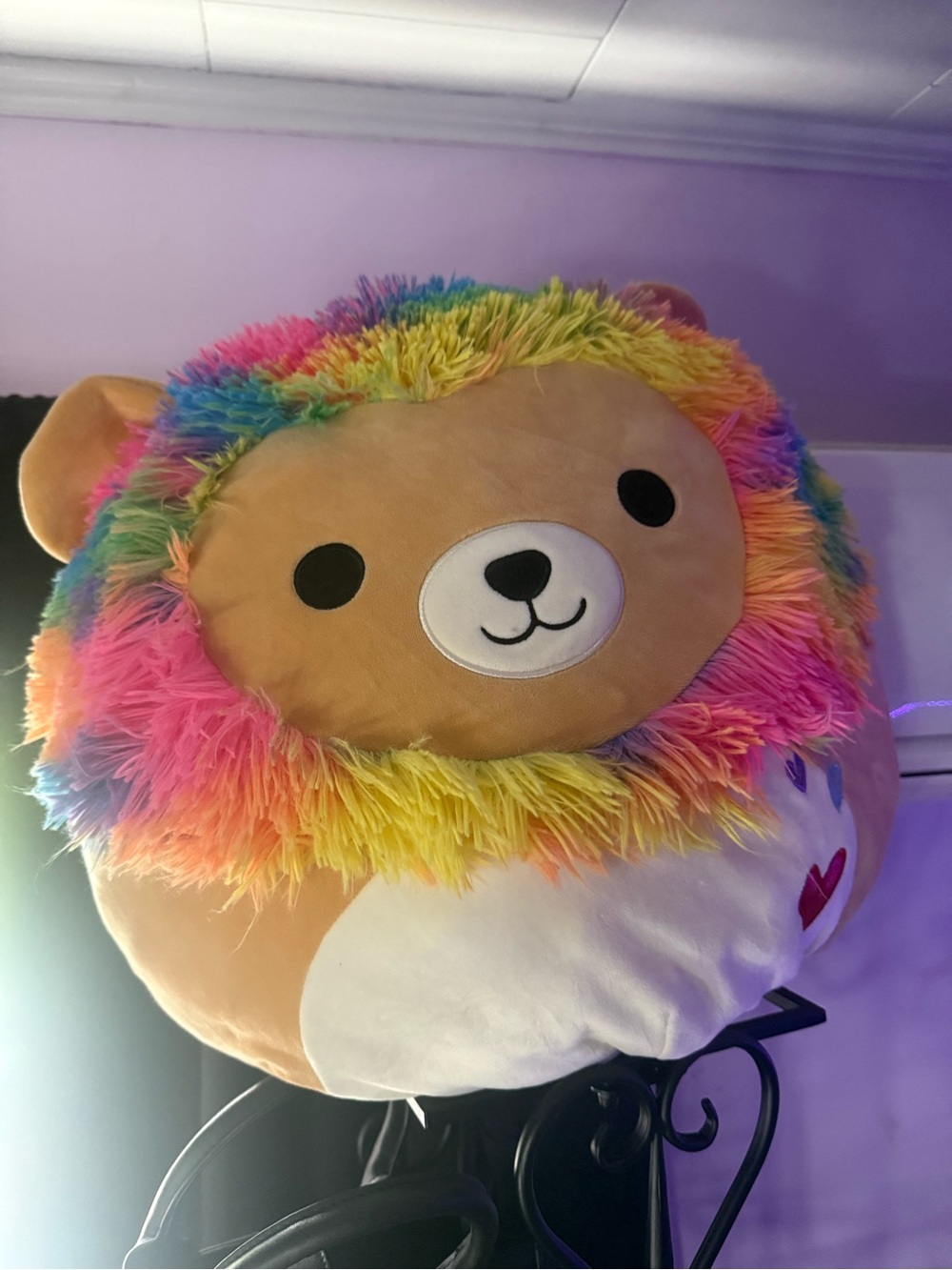 Squishmallows Rainbow Mane Lion Plush Pillow - Multicolor Fur